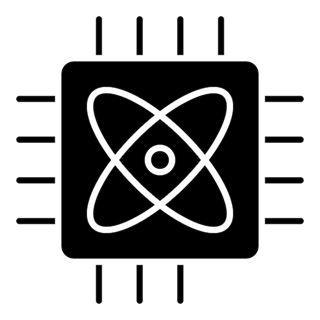 Vector Design Quantum Computing Icon Style