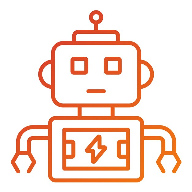 Vector Design Robot Battery Icon Style