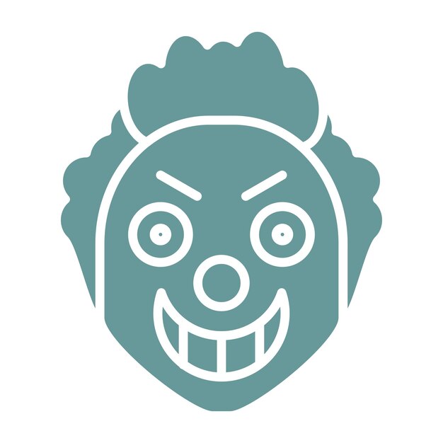vector design scary clown icon style