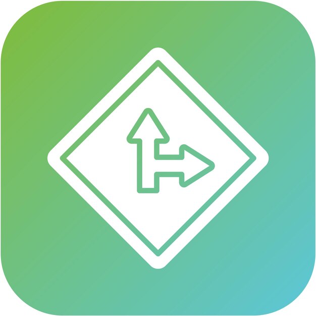 Vector Design Side Road Right Icon Style
