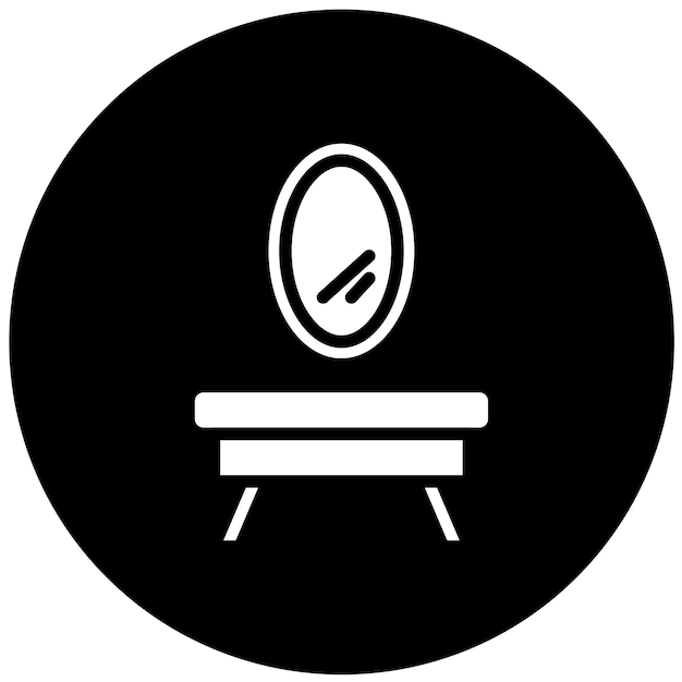 Vector Design Vanity Desk Icon Style