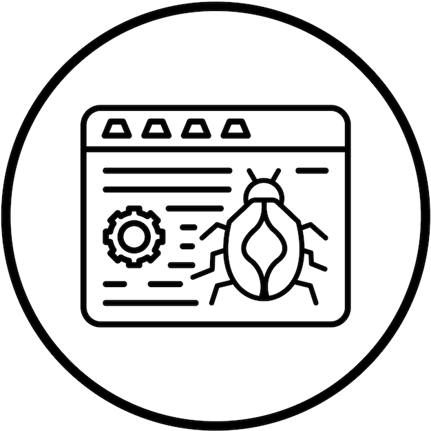 Vector Design Website Bug Icon Style