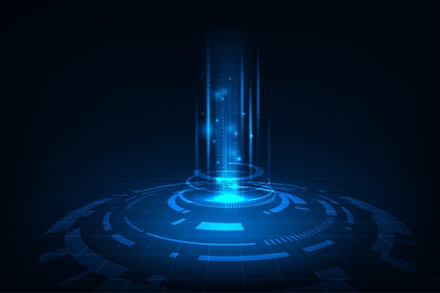 Vector digital communication concept cyber cloud network Technology blue light background