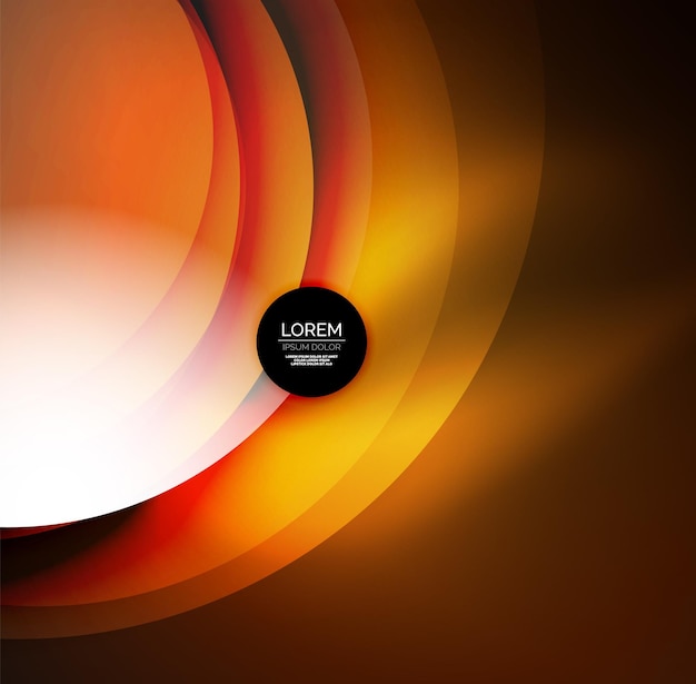 vector digital illustration glowing waves and circles