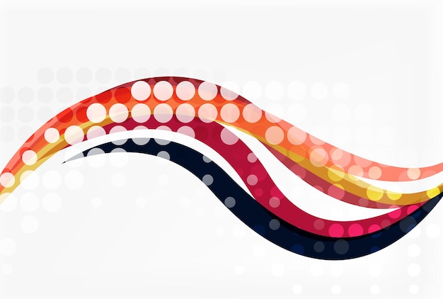 Vector dotted curve waves abstract background