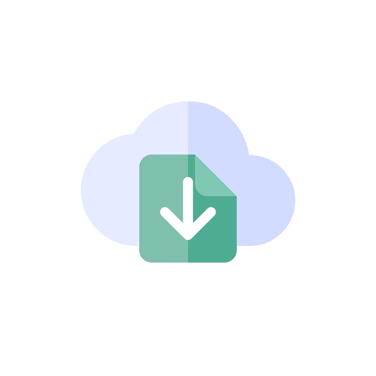 Vector download icon in flat design style
