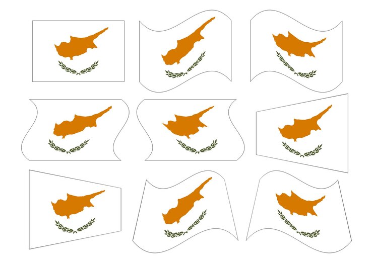 Vector flag of Cyprus with many shape