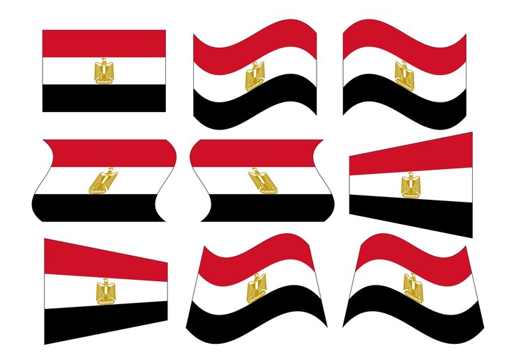 Vector flag of Egypt with many shape
