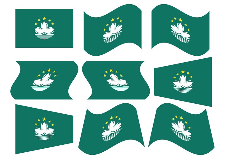 Vector flag of Macau with many shape