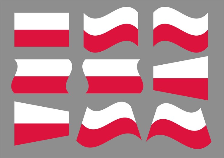 Vector flag of Poland with many shape