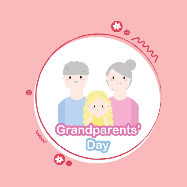vector flat design national grandparents day concept