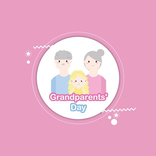vector flat design national grandparents day concept