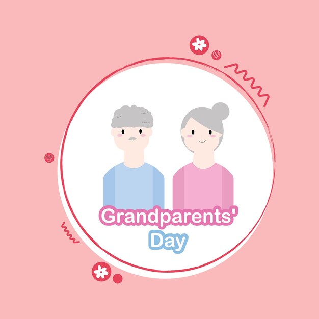 vector flat design national grandparents day concept