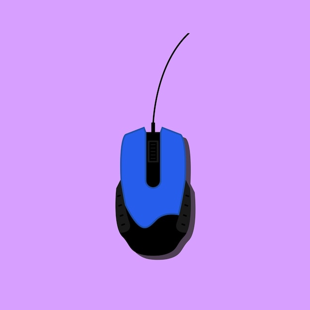 Vector flat icon in flat style computer mouse with wire