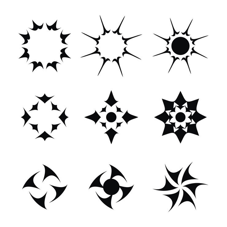 Vector flat sparkling stars collection