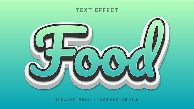 Vector food 3d editable text effect