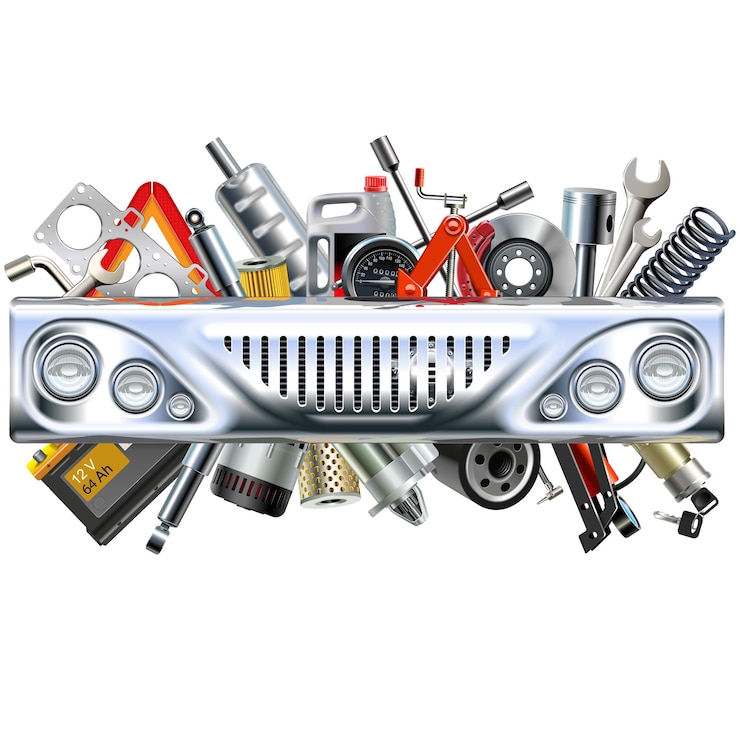 Vector vector front car part with car spares
