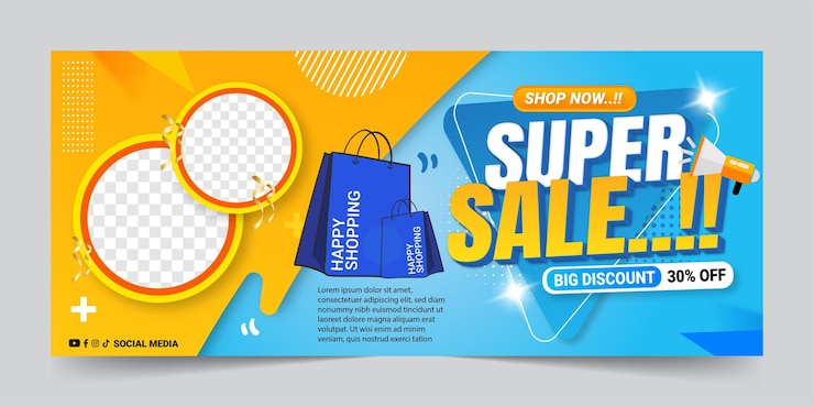 Vector vector geometric gradient sale promotion banner