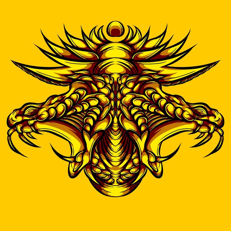 Vector vector goldcolored twoheaded snake trophy