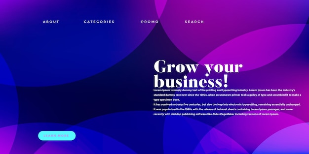 vector Gradient abstract landing page design