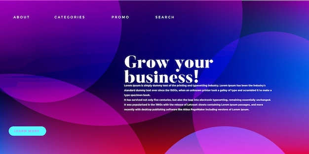 vector Gradient abstract landing page design
