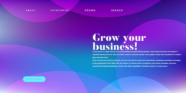vector Gradient abstract landing page design