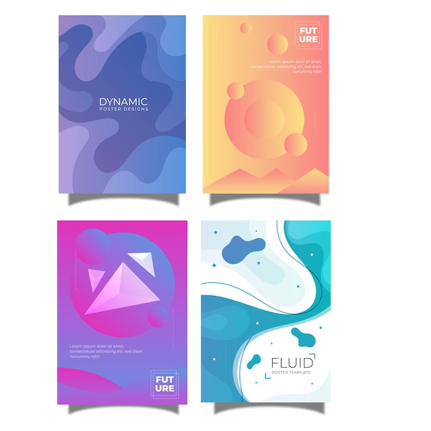 vector gradient lines textured fluidity brochure cover flyer dynamic amorphous pattern design banner