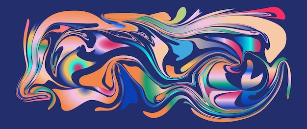 Vector gradient pattern composition Y2K aesthetic oblong fluid organic liquid shapes banner Experimental color palette Bad taste antidesign background Futuristic elements Vibrant colorful design