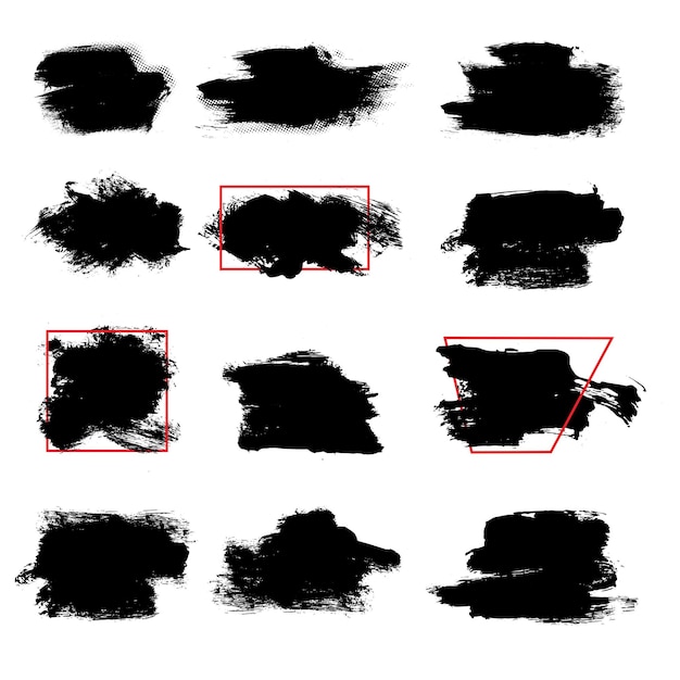 Vector grunge brush stroke text boxes for banner design