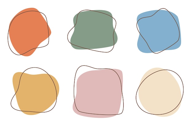 Vector hand drawn abstract blob shapes collection Liquid shape Organic abstract fluid shapes