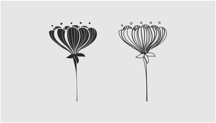 Vector hand drawn line art illustration