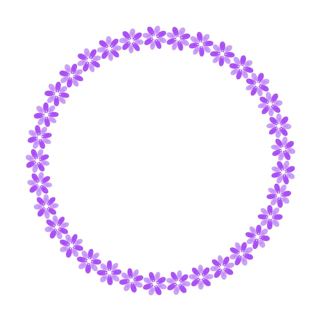 Vector hand drawn spring floral frame on white