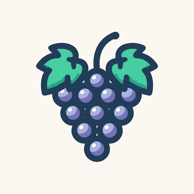 vector icon of grapes in a simple cartoon style