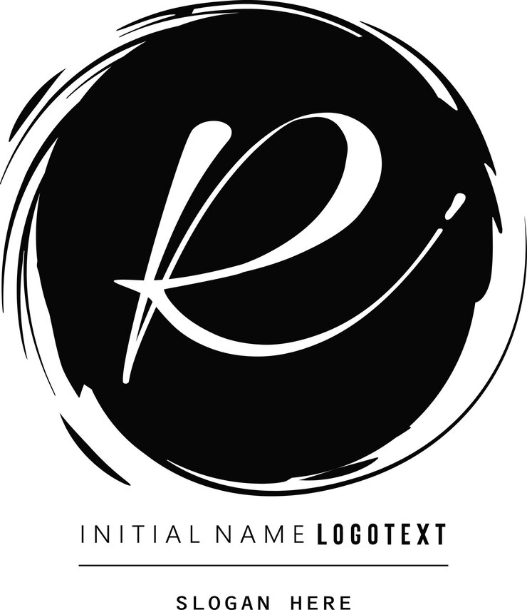 Vector vector icon of letter r with ink stroke hand drawn r letters logo design brushstroke r letter logo