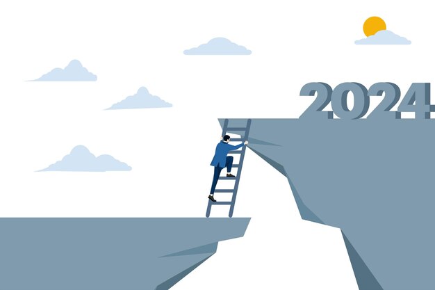 vector illustration about 2024 Wishes new year resolutions or success opportunities