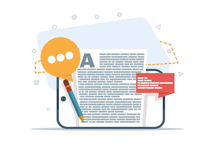 Vector vector illustration about blogging or content marketing concept