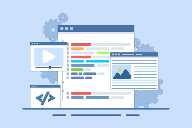 vector illustration about web design user interface prototype testing concept on local server