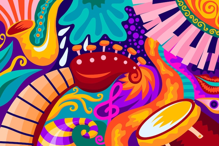 Vector vector illustration colorful music poster banner background