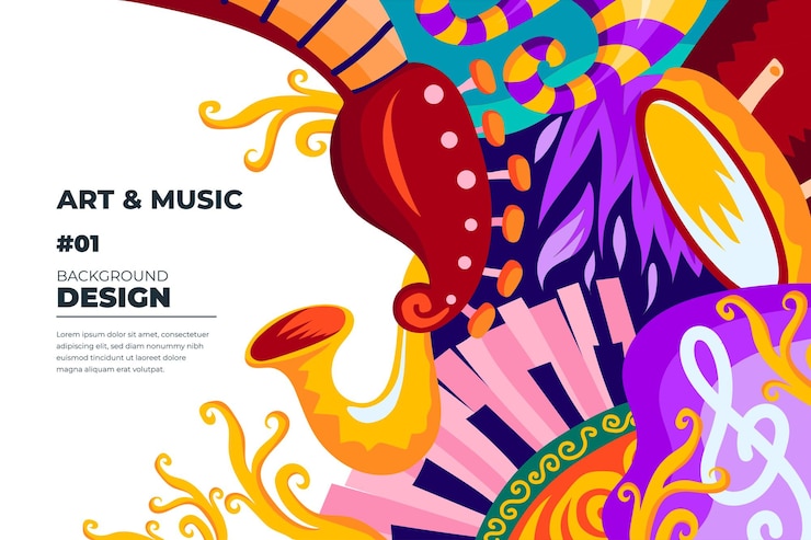 Vector vector illustration colorful music poster banner background