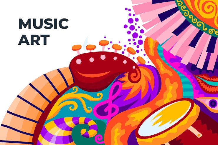 Vector vector illustration colorful music poster banner background