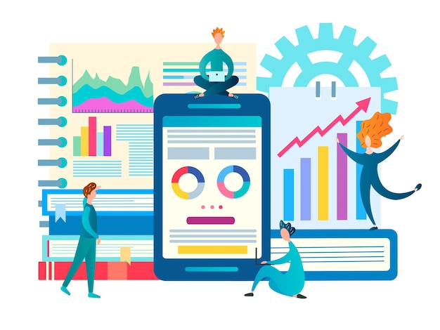 vector illustration concept development of an effective selling mobile app for your business