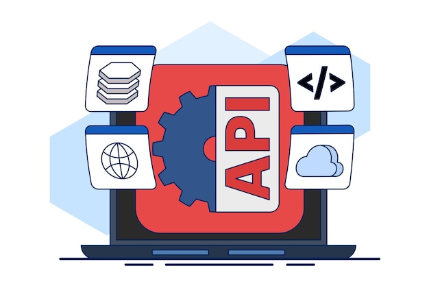 vector illustration Concept of application programming interface or software development tool