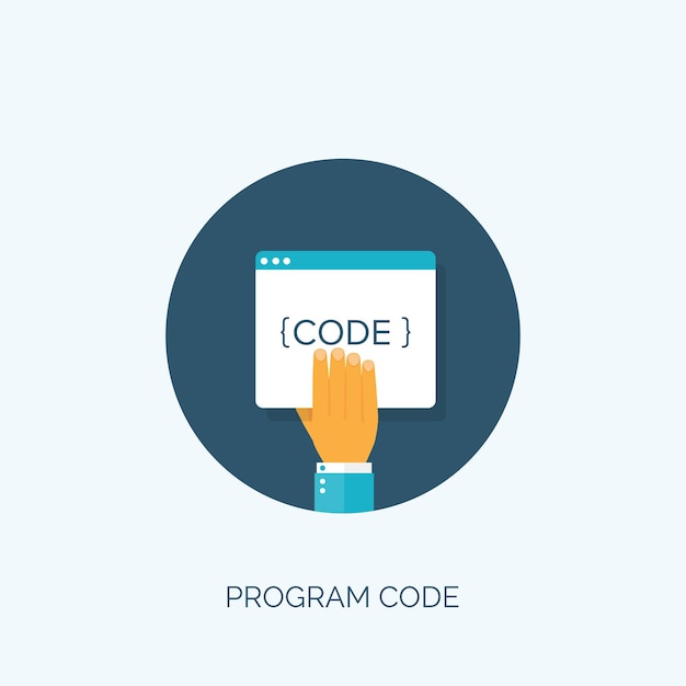 vector illustration flat background coding programming seo search engine optimisation app development creation software program code web design