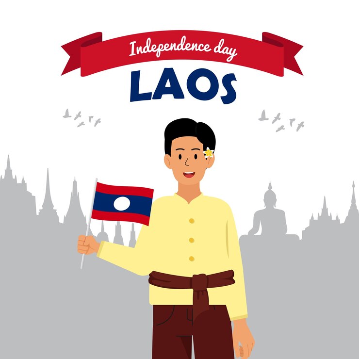 Vector vector illustration for happy national day laos