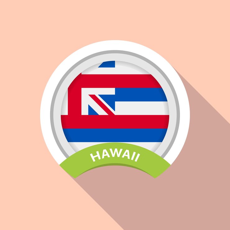 Vector vector illustration hawaii flag vector icon round national flag of hawaii