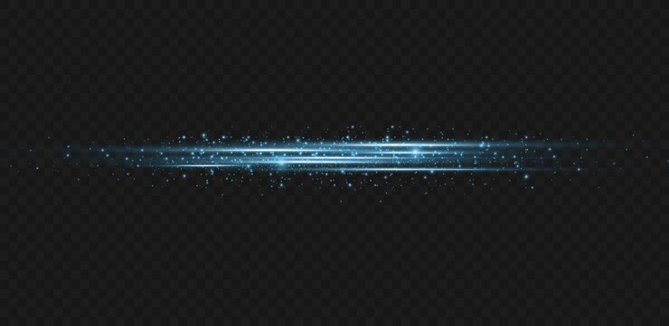 Vector illustration in blue color. Set of light effects.