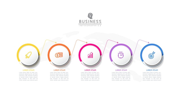 vector illustration infographics design template marketing information with 5 options or steps