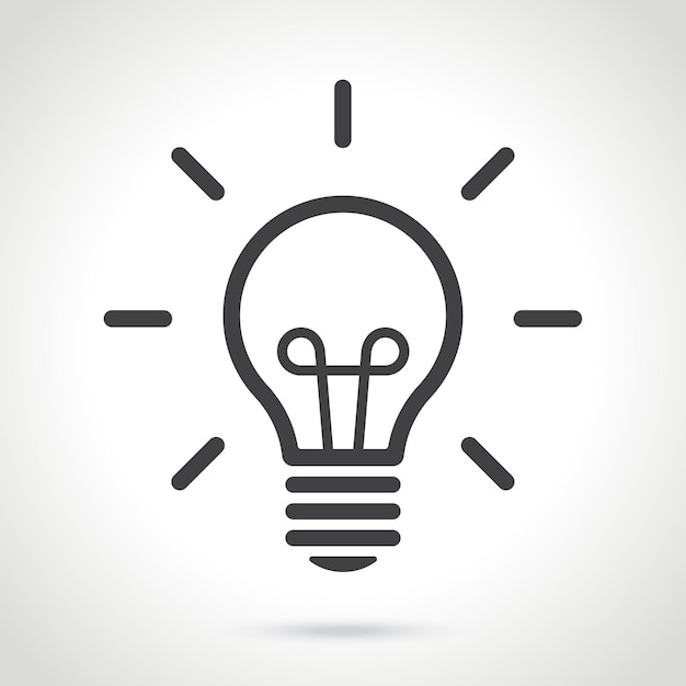 Vector illustration Line silhouette of light bulb isolated on white background Design element
