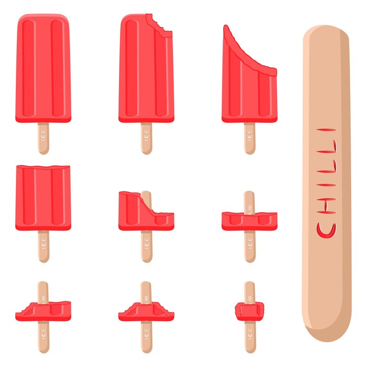 Vector vector illustration logo for natural pepper chilli ice cream
