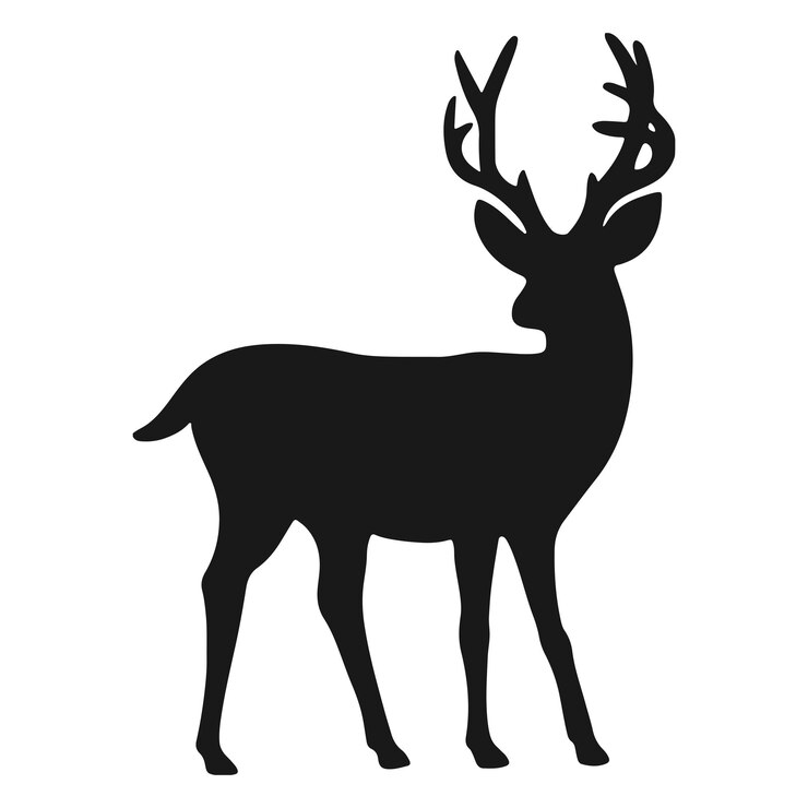Vector vector illustration of a cartoon animation of reindeer painted in watercolor isolated on a white b